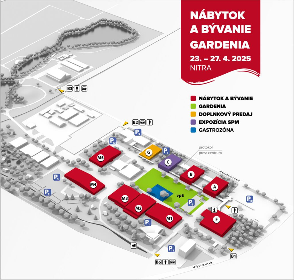 mapka areálu Agrokomplex
