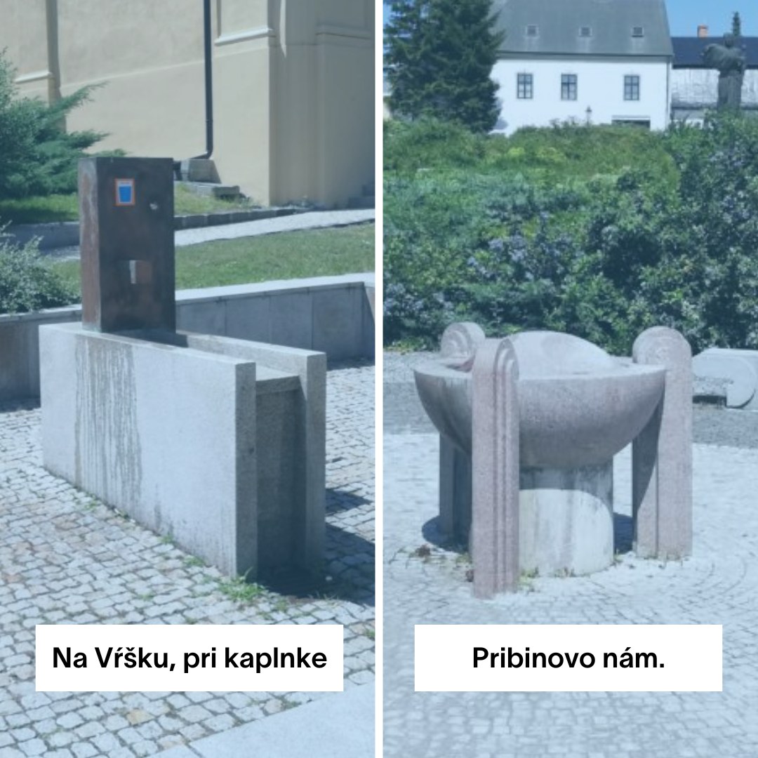 pohľad na dva pitníky v centre Nitry