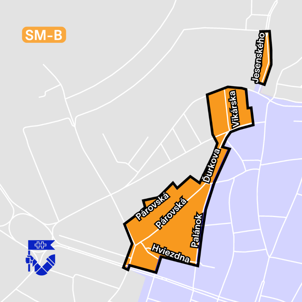 rezidentské parkovanie mapa zóny SMB