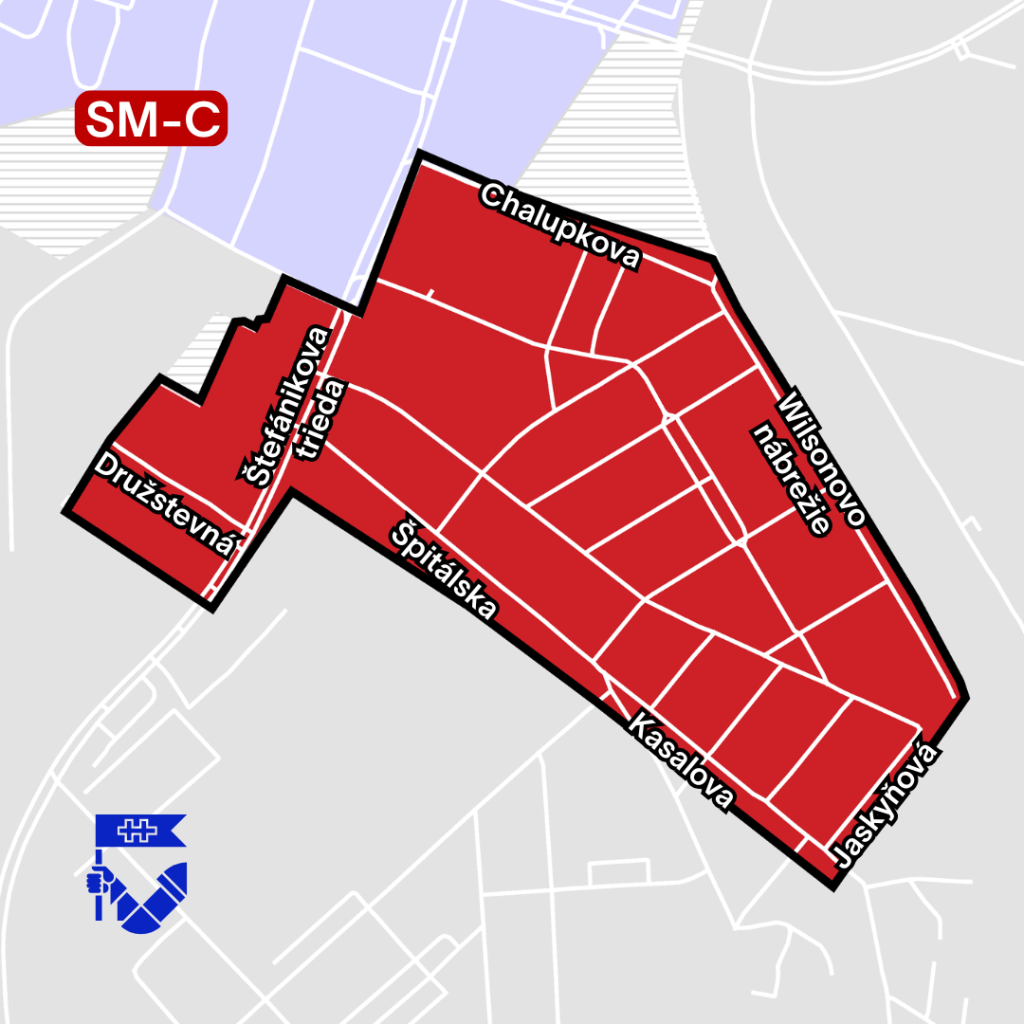 rezidentské parkovanie mapa zóny SMC