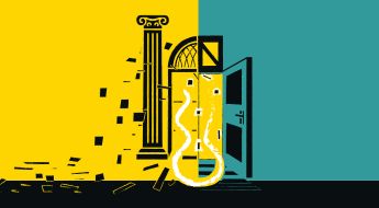 ilustrácia s otvorenými dverami