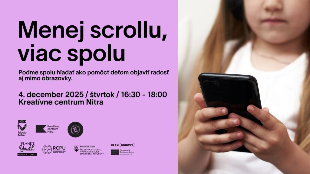 plagát udalosti Menej scrollu, viac spolu