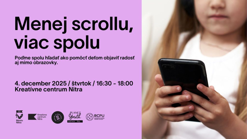 plagát udalosti Menej scrollu, viac spolu