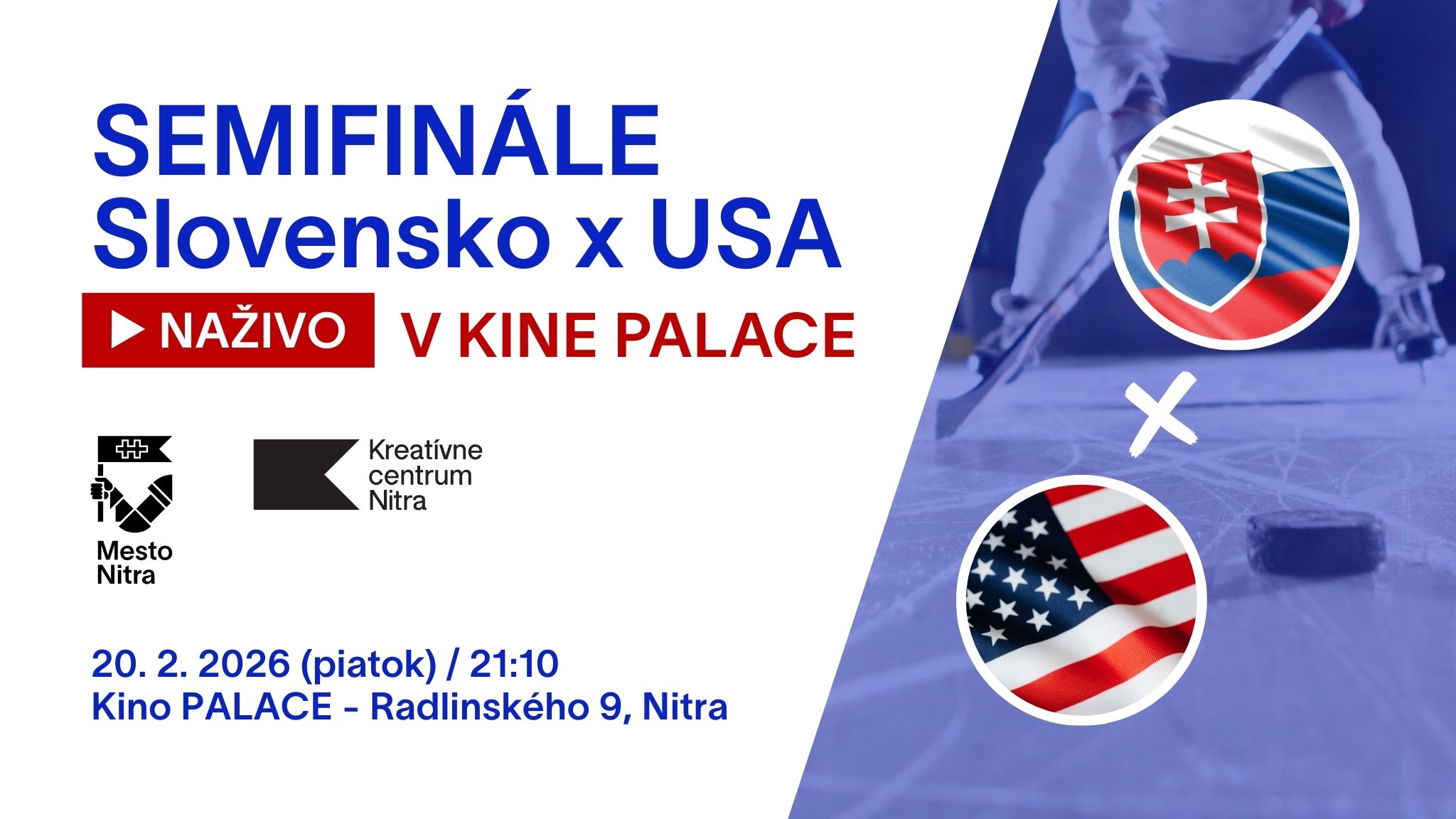 vizuál pozývajúci na semifinále na olympiáde v hokeji