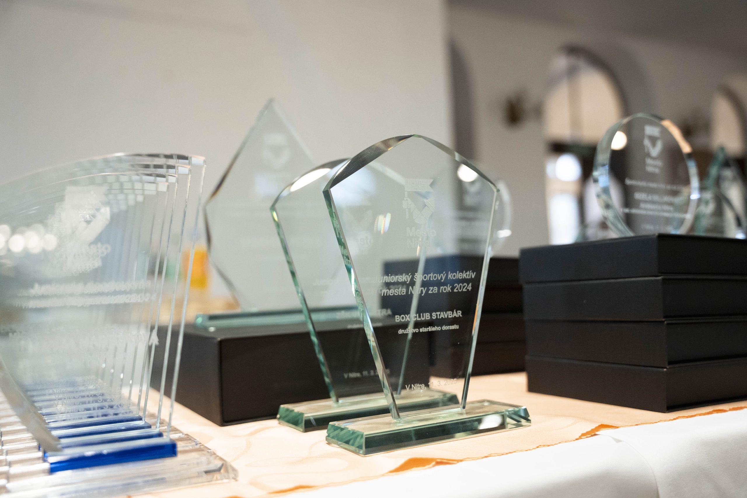 pohľad na ceny, ktoré sa odovzdávajú najlepším športovcom Nitry