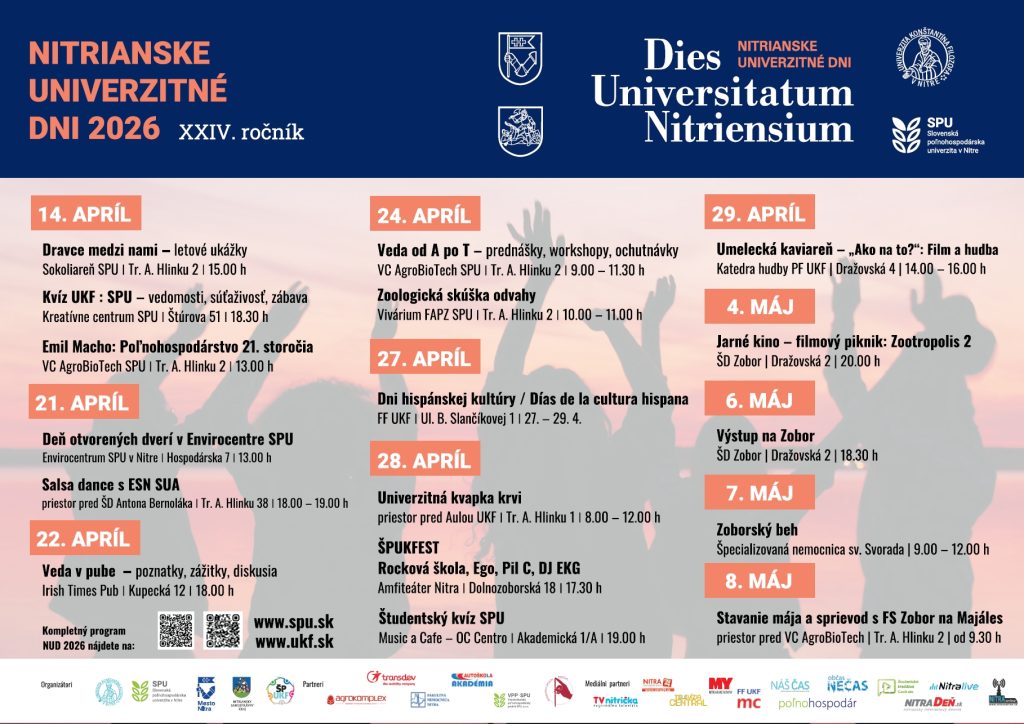 podrobný program nitrianskych univerzitných dní 2026